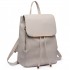 E1669 - Miss Lulu Faux Leather Stylish Fashion Backpack - Light Grey